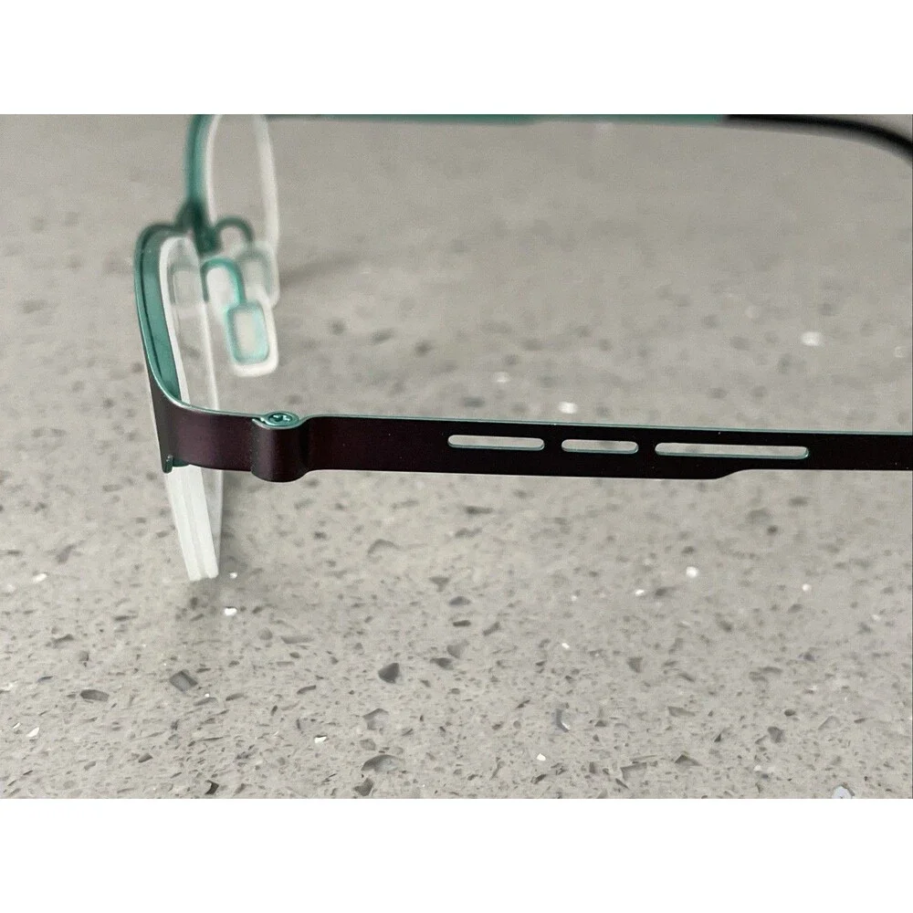 Eyebuydirect Pearl Brown 50-19-140 C1 Eyeglasses FRAMES ONLY half rim teal